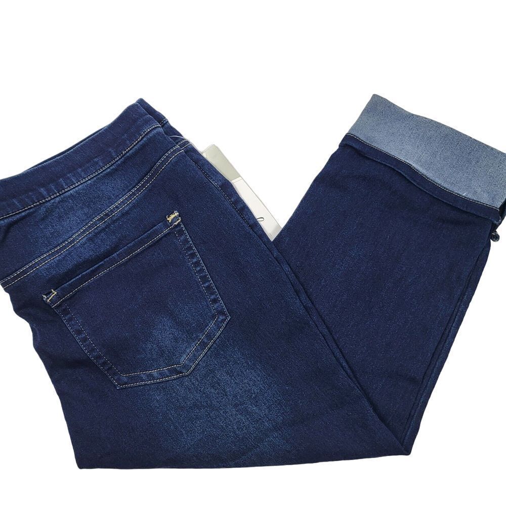 Just Be Dark Blue Denim Capris